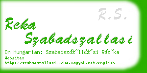 reka szabadszallasi business card